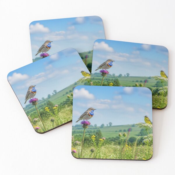 Item preview, British Birds in Wildflower Meadow | Birdwatching Countryside Landscape designed and sold by ThatSurreyLife.