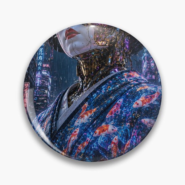 Item preview, Gothic Japanese Art Cyberpunk Geisha in Neon Rain designed and sold by MouradStudio.