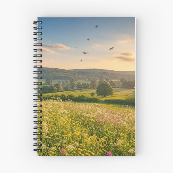 Item preview, Surrey Wildflower Sunset | Golden Hour English Countryside Landscape designed and sold by ThatSurreyLife.