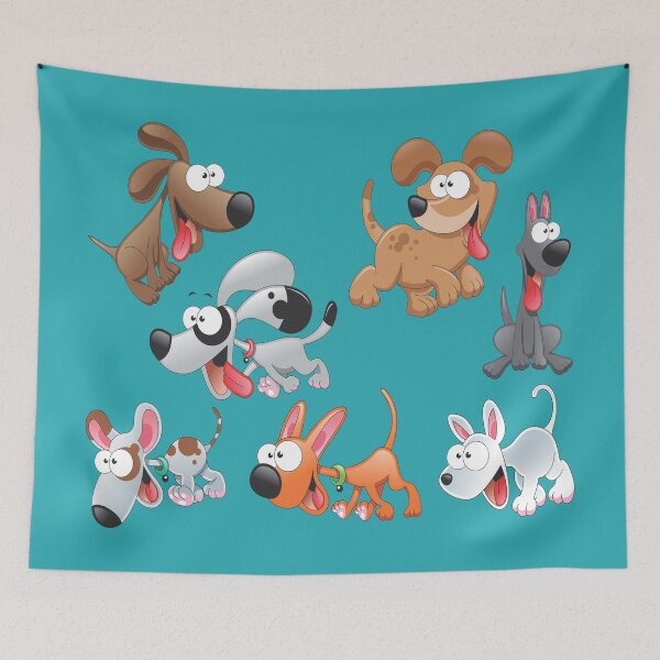 Item preview, A collection of eight playful cartoon dogs designed and sold by Johnnies.