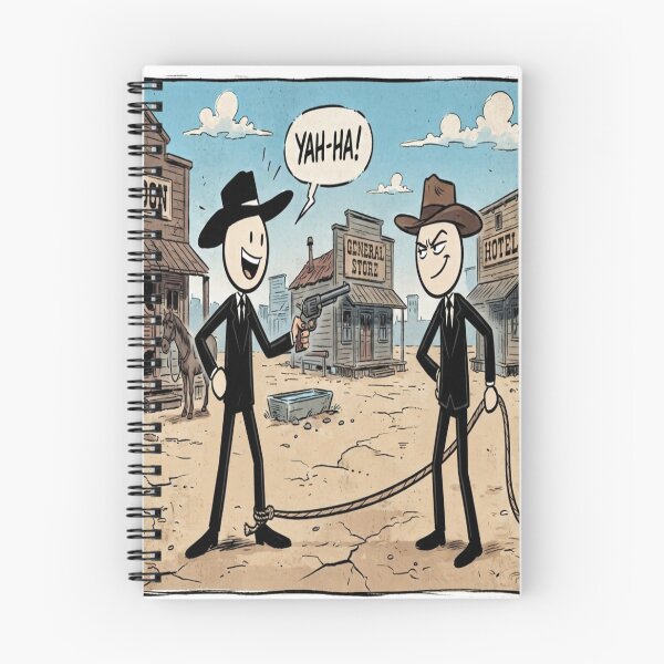 Item preview, Funny Stick Figure Cowboy Duel Wild West Humor designed and sold by AfresStudio.