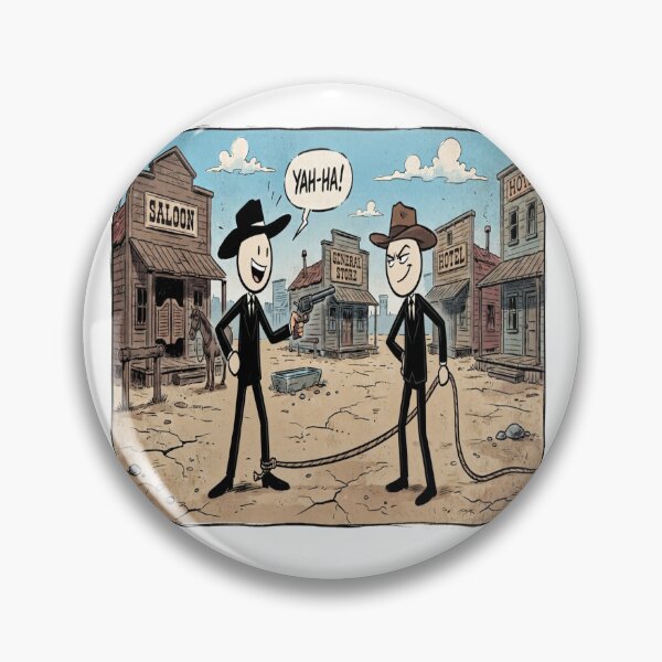 Item preview, Funny Stick Figure Cowboy Duel Wild West Humor designed and sold by AfresStudio.