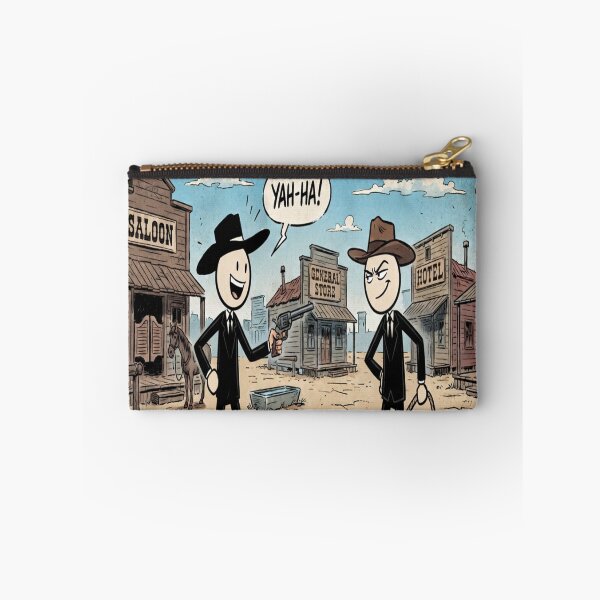 Item preview, Funny Stick Figure Cowboy Duel Wild West Humor designed and sold by AfresStudio.