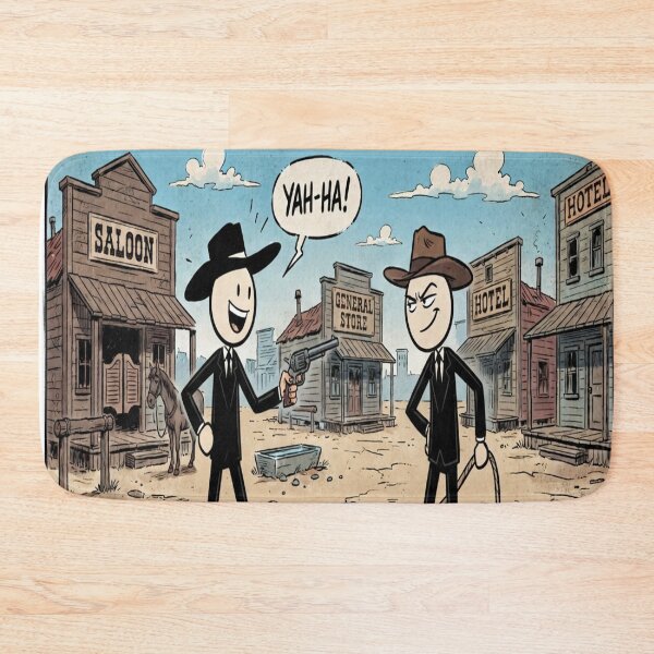 Item preview, Funny Stick Figure Cowboy Duel Wild West Humor designed and sold by AfresStudio.