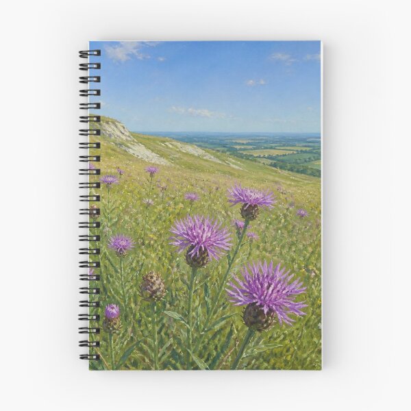 Item preview, Surrey Hills Wild Thistles | Purple Wildflower Countryside Landscape designed and sold by ThatSurreyLife.