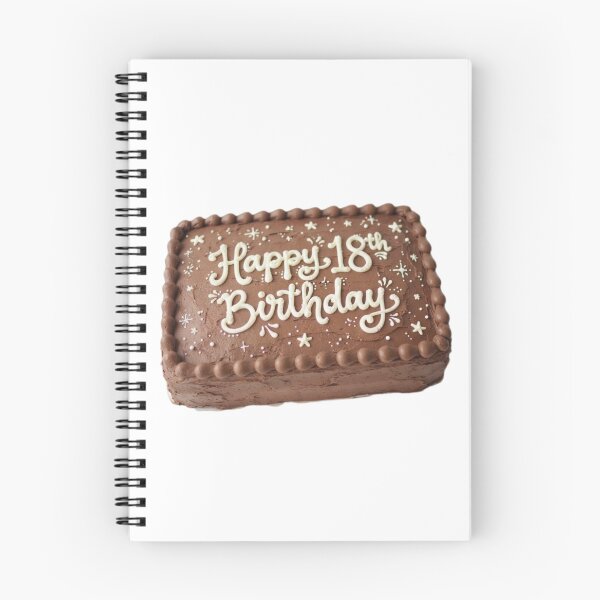 Item preview, Happy 18th birthday 18 cute adorable cake party chocolate brown kawaii designed and sold by CheeseBlueprint.