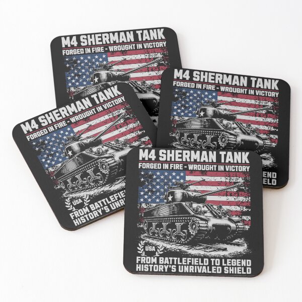 Item preview, M4 Sherman Tank Forged In Fire T-Shirt | American Flag Military Graphic Tee | USA Patriotic Shirt designed and sold by vec4u.