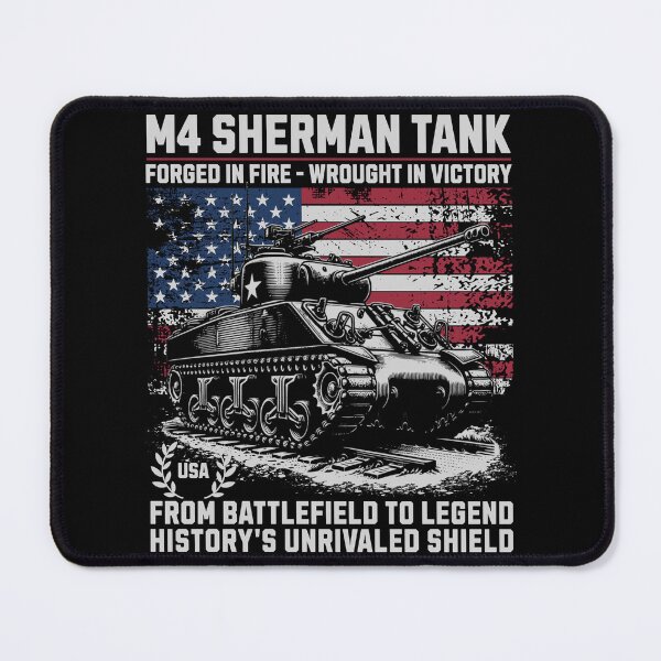 Item preview, M4 Sherman Tank Forged In Fire T-Shirt | American Flag Military Graphic Tee | USA Patriotic Shirt designed and sold by vec4u.