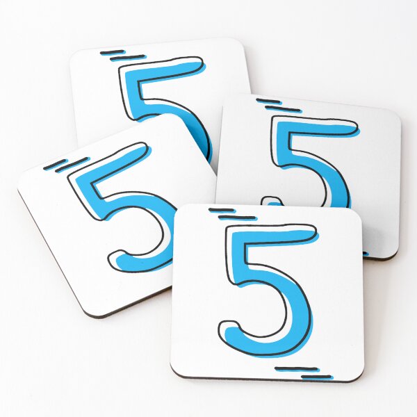 Item preview, Number 5 - Bold Blue Artistic Numeral Design designed and sold by Dyche Studio.