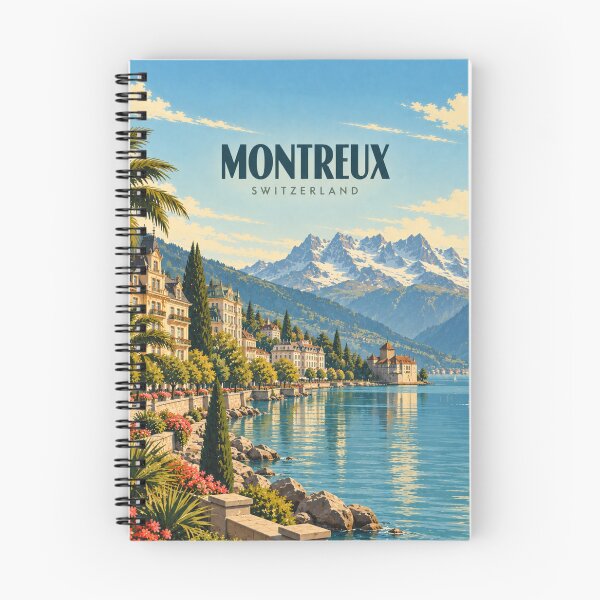 Item preview, Montreux Vintage Swiss Lakeside Art designed and sold by MichaeIRellov.
