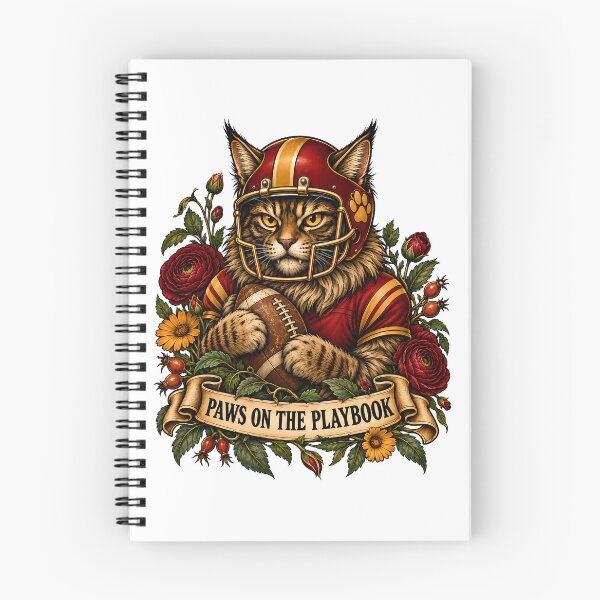 Item preview, Paws On The Playbook Football Maine Coon Tattoo designed and sold by Old's Cool Cat Studio.