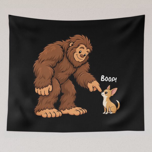 Item preview, Bigfoot and Chihuahua Boop Fun Design Sasquatch designed and sold by rafaeltto.