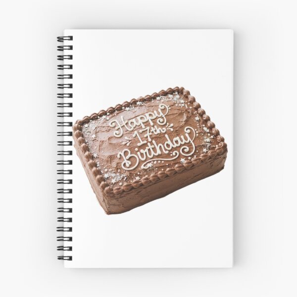 Item preview, Happy 17th birthday 17 cute adorable cake party chocolate brown kawaii designed and sold by CheeseBlueprint.