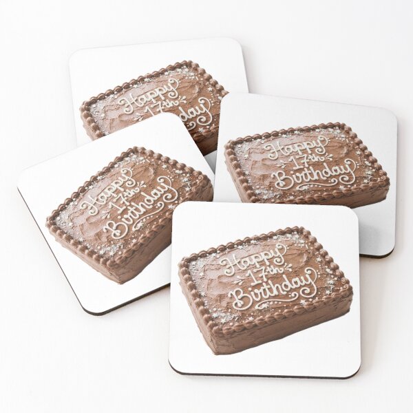 Item preview, Happy 17th birthday 17 cute adorable cake party chocolate brown kawaii designed and sold by CheeseBlueprint.