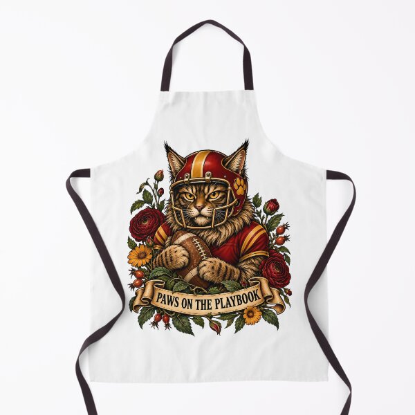 Item preview, Paws On The Playbook Football Maine Coon Tattoo designed and sold by Old's Cool Cat Studio.