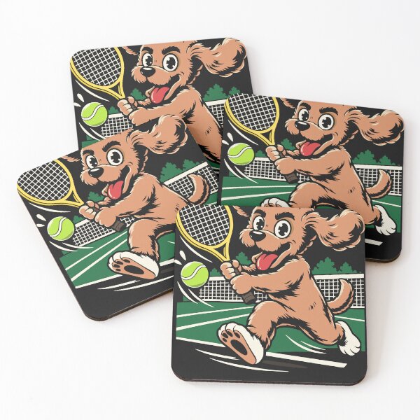 Item preview, Happy Dog Playing Tennis designed and sold by baginiak.