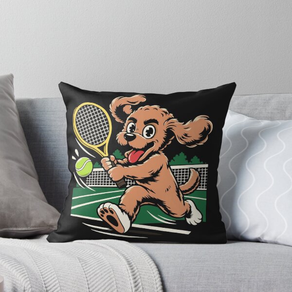 Item preview, Happy Dog Playing Tennis designed and sold by baginiak.