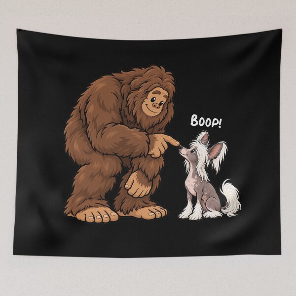 Item preview, Bigfoot and Chinese Crested Boop Fun Design Sasquatch designed and sold by rafaeltto.