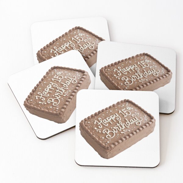 Item preview, Happy 15th birthday 15 cute adorable cake party chocolate brown kawaii designed and sold by CheeseBlueprint.