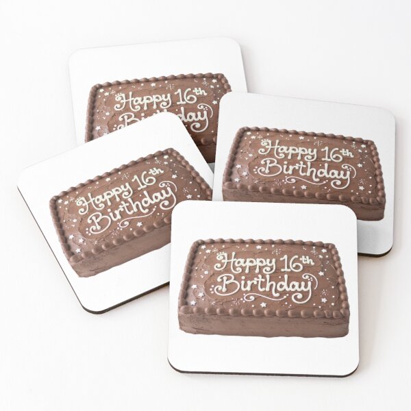Item preview, Happy 16th birthday 16 cute adorable cake party chocolate brown kawaii designed and sold by CheeseBlueprint.
