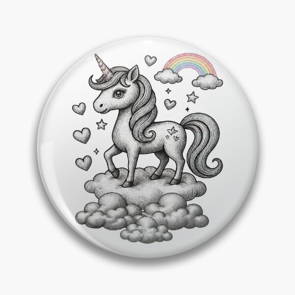 Item preview, Glitter Rainbow Unicorn - Vintage Engraving Cute Goth Sticker Art designed and sold by HealingEraInk.