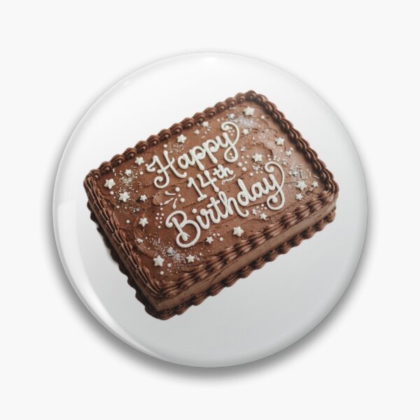 Item preview, Happy 14th birthday 14 cute adorable cake party chocolate brown kawaii designed and sold by CheeseBlueprint.