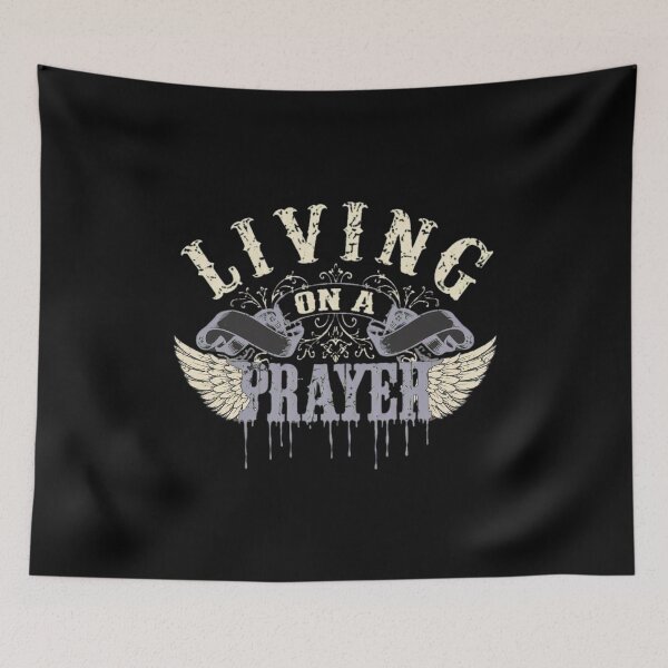 Item preview, LIVINGS ON A PRAYERS Rock Quote Wing designed and sold by PalasGryzuary.