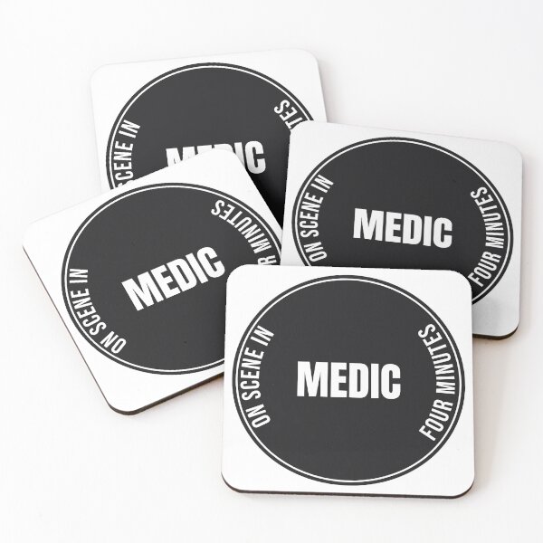 Item preview, On Scene In Four Minutes Medic Badge - Paramedic EMT Pride Sticker designed and sold by LMSquare.