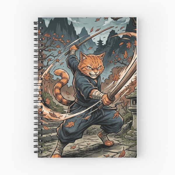 Item preview, Samurai Cat Dual Katana Sword Slash Japanese Warrior designed and sold by mood-draftsman.