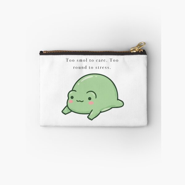 Item preview, Cute Frog Too Smol To Care Round designed and sold by Cozy Moss Studio.