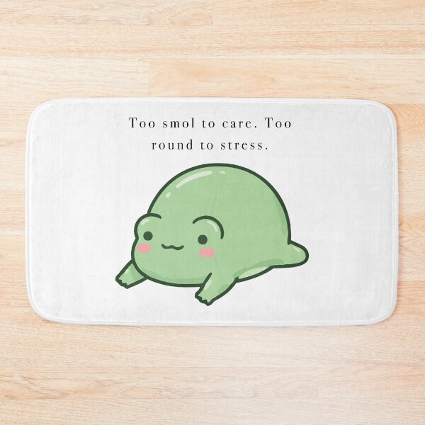 Item preview, Cute Frog Too Smol To Care Round designed and sold by Cozy Moss Studio.