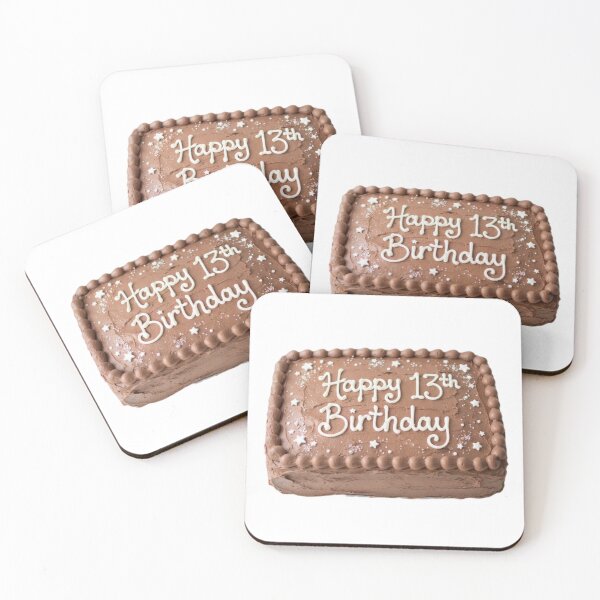 Item preview, Happy 13th birthday 13 cute adorable cake party chocolate brown kawaii designed and sold by CheeseBlueprint.