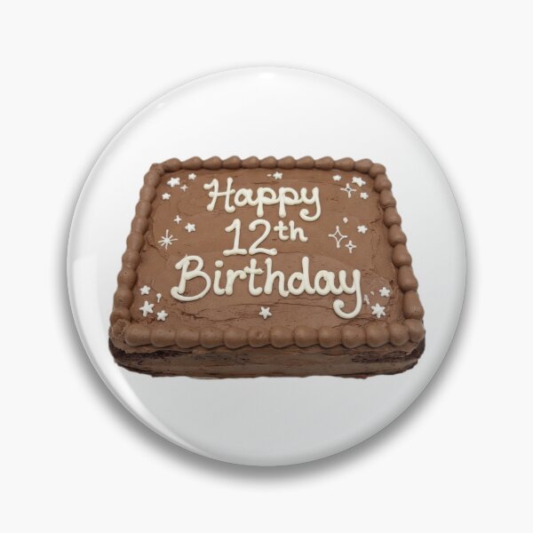 Item preview, Happy 12th birthday 12 cute adorable cake party chocolate brown kawaii designed and sold by CheeseBlueprint.