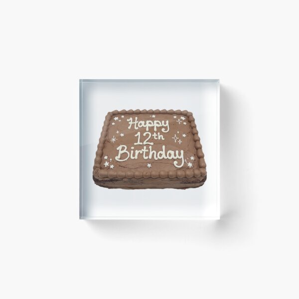 Item preview, Happy 12th birthday 12 cute adorable cake party chocolate brown kawaii designed and sold by CheeseBlueprint.