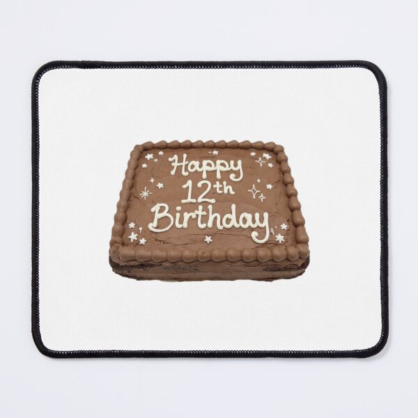 Item preview, Happy 12th birthday 12 cute adorable cake party chocolate brown kawaii designed and sold by CheeseBlueprint.