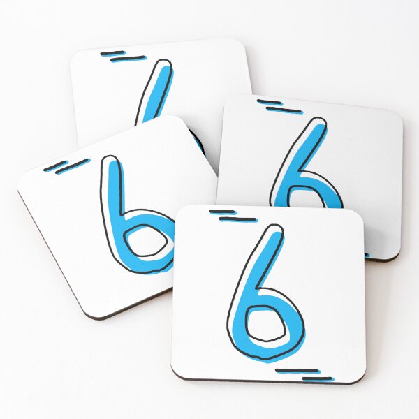 Item preview, Number 6 - Bold Blue Artistic Numeral Design designed and sold by Dyche Studio.