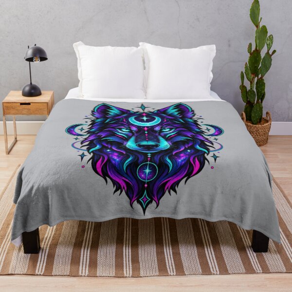 Item preview, Cosmic Wolf Spirit – Celestial Moon Guardian designed and sold by Planetporridge.