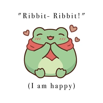 Artwork thumbnail, Cute Happy Frog In Scarf Ribbit Ribbit by Cozy Moss Studio
