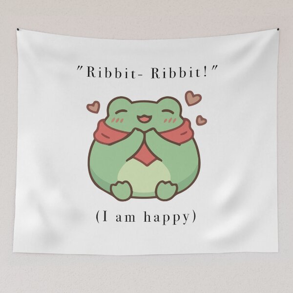 Item preview, Cute Happy Frog In Scarf Ribbit Ribbit designed and sold by Cozy Moss Studio.