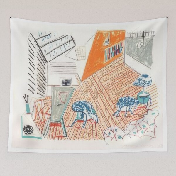Item preview, David Hockney -  Pembroke Studio With Blue Chairs And Lamp - Signed Print by David Hockney undefinedr designed and sold by LILLIANSTRANGEy.