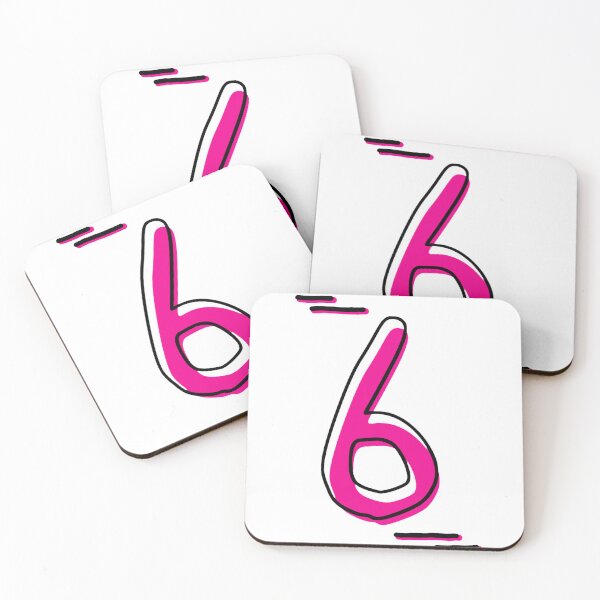Item preview, Number 6 - Bold Pink Artistic Numeral Design designed and sold by Dyche Studio.