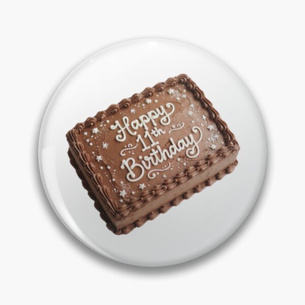 Item preview, Happy 11th birthday 11 cute adorable cake party chocolate brown kawaii designed and sold by CheeseBlueprint.