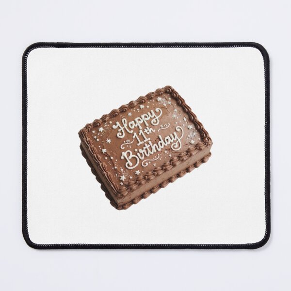 Item preview, Happy 11th birthday 11 cute adorable cake party chocolate brown kawaii designed and sold by CheeseBlueprint.