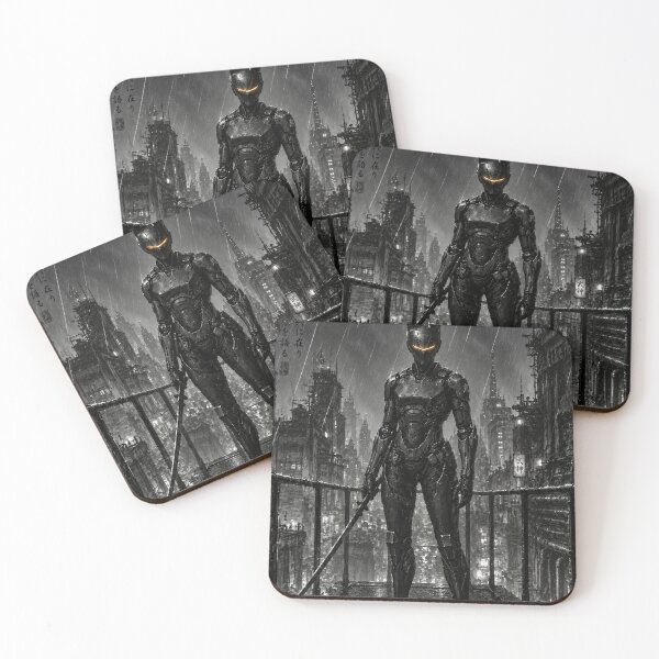 Item preview, Cybernetic Samurai Standing in Heavy Rain designed and sold by MouradStudio.