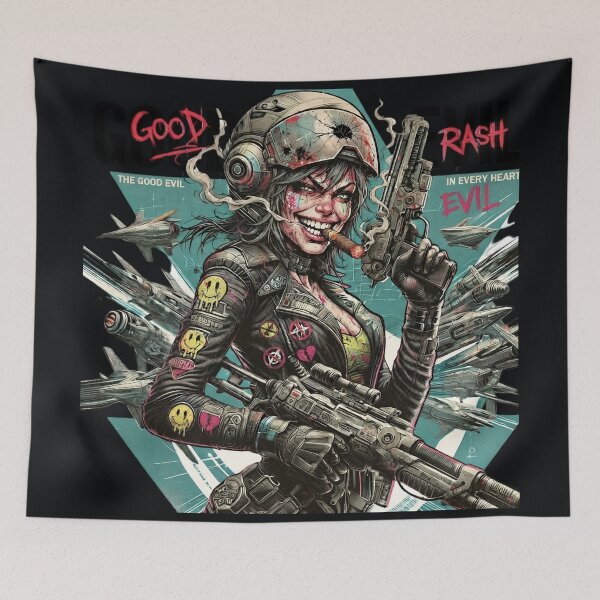Item preview, Cyberpunk Pilot Jet Fighter Mercenary designed and sold by Voodoo Store Paranormal Collections.