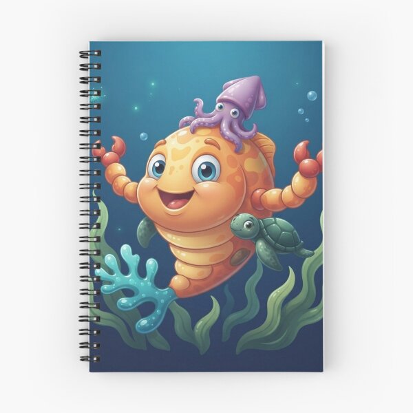 Item preview, Cute Ocean Friends: Cartoon Fish, Squid & Sea Turtle designed and sold by hepopatterns.