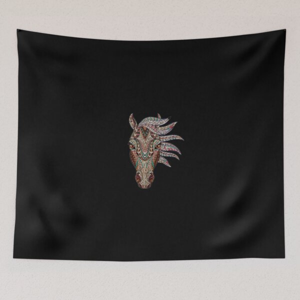 Item preview, Ornate Metallic Horse Head Art - Decorative Equine Portrait with Intricate Patterns designed and sold by Elite Wall Art.
