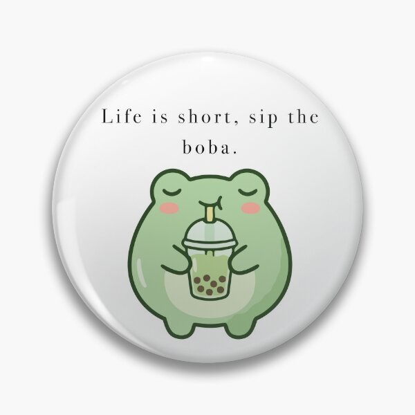 Item preview, Cute Frog Drinking Boba Tea Kawaii designed and sold by Cozy Moss Studio.