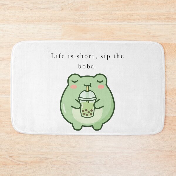 Item preview, Cute Frog Drinking Boba Tea Kawaii designed and sold by Cozy Moss Studio.
