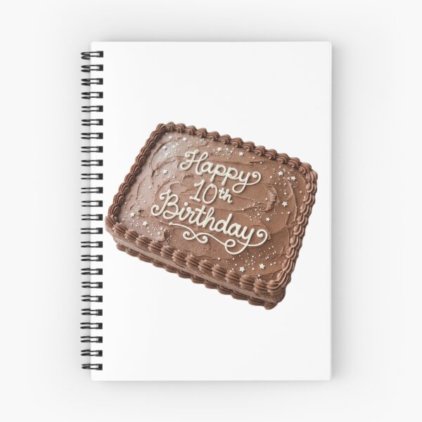 Item preview, Happy 10th birthday 10 cute adorable cake party chocolate brown kawaii designed and sold by CheeseBlueprint.